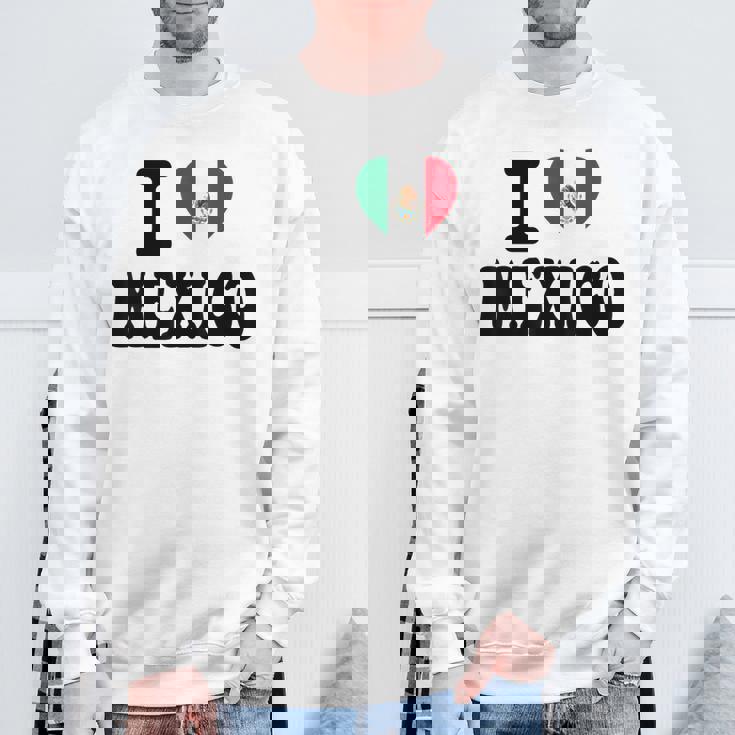 I Love Mexico ハートフラッグ レトロ 旅行 お土産 スウェットシャツ 高齢者への贈り物