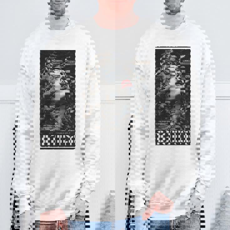 Medusa Backprint 女神の蛇 ギリシャ神話 バックプリント メデューサ 長袖tシャツ スウェットシャツ 高齢者への贈り物