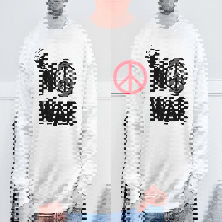 No War 反戦 平和の鳩 スウェットシャツ 高齢者への贈り物