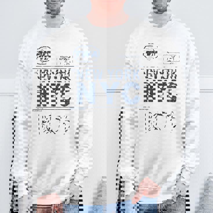 Nyc New York ヴィンテージ 航空会社タグ エアライナー フライングトラベル 長袖tシャツ スウェットシャツ 高齢者への贈り物