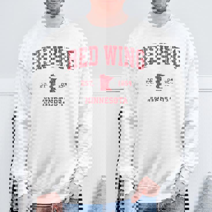 Red Wing ミネソタ Mn ビンテージ スポーツデザイン レッドプリント スウェットシャツ 高齢者への贈り物