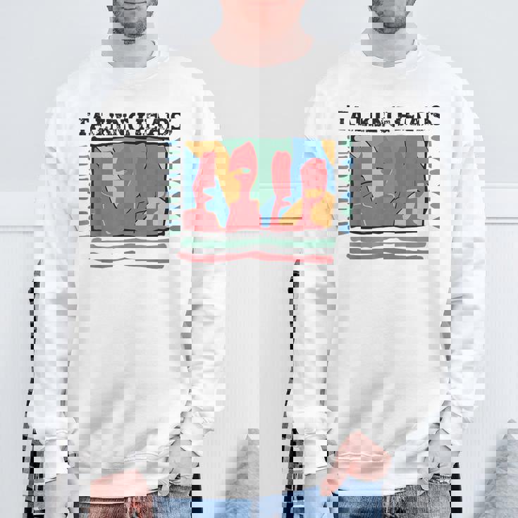 Talking Heads イエロー レトロ グラフィック スウェットシャツ 高齢者への贈り物