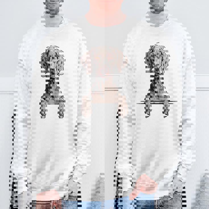 Weimaraner 面白い 覗き見ポケット 子犬 犬好き スウェットシャツ 高齢者への贈り物