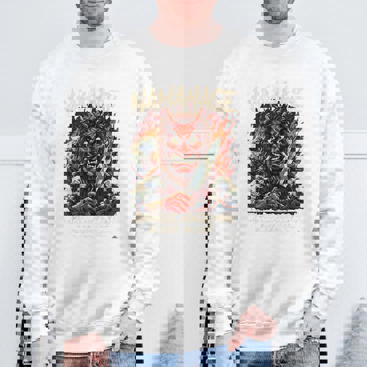 なまはげ 日本のブギーマン 、民話 妖怪 鬼 デーモン 波のアート スウェットシャツ 高齢者への贈り物