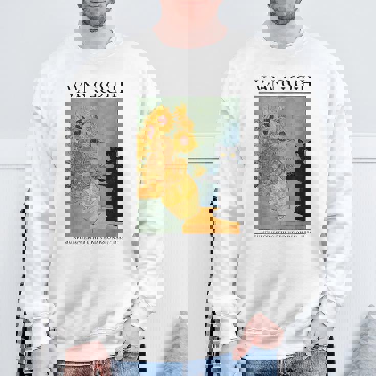 ひまわりと黒猫のヴィンテージアート 猫好き 猫飼い 猫 ネコ ねこくろねこ好き 面白い スウェットシャツ 高齢者への贈り物