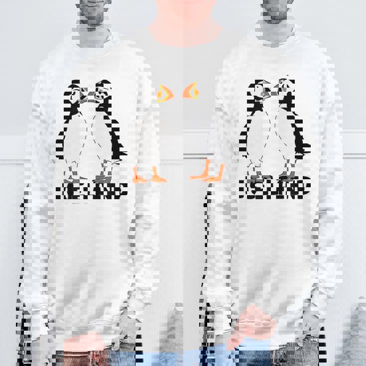 アイスランドのキュートなパフィン2個 スウェットシャツ 高齢者への贈り物