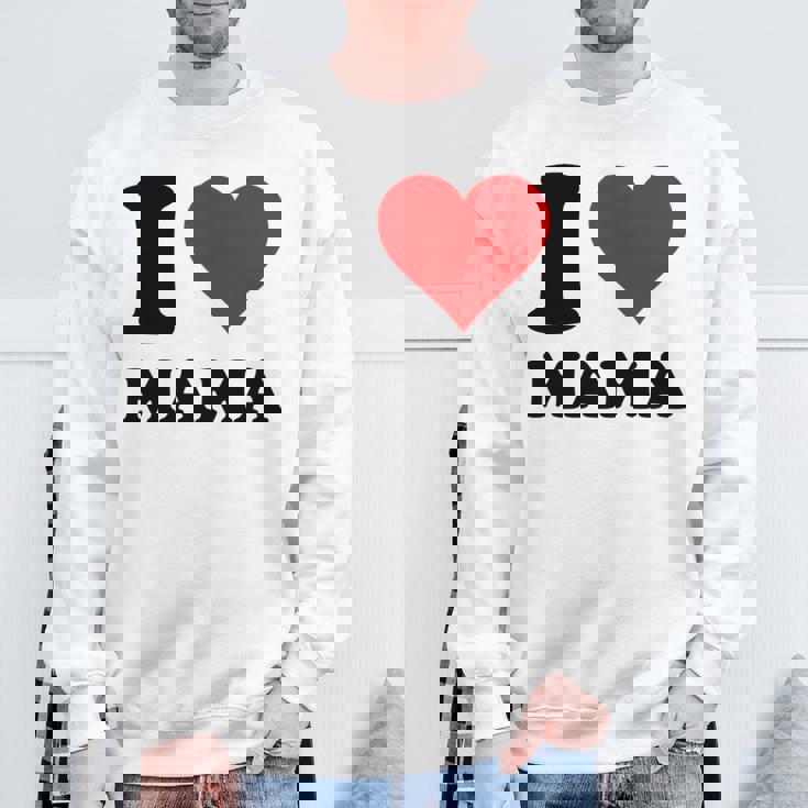 アイ・ラヴ・ママ 長袖tシャツ スウェットシャツ 高齢者への贈り物