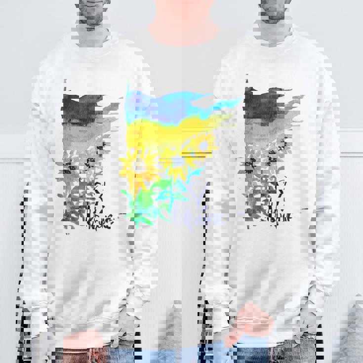 ウクライナ国旗 ひまわりの愛 ウクライナの強い服 スウェットシャツ 高齢者への贈り物