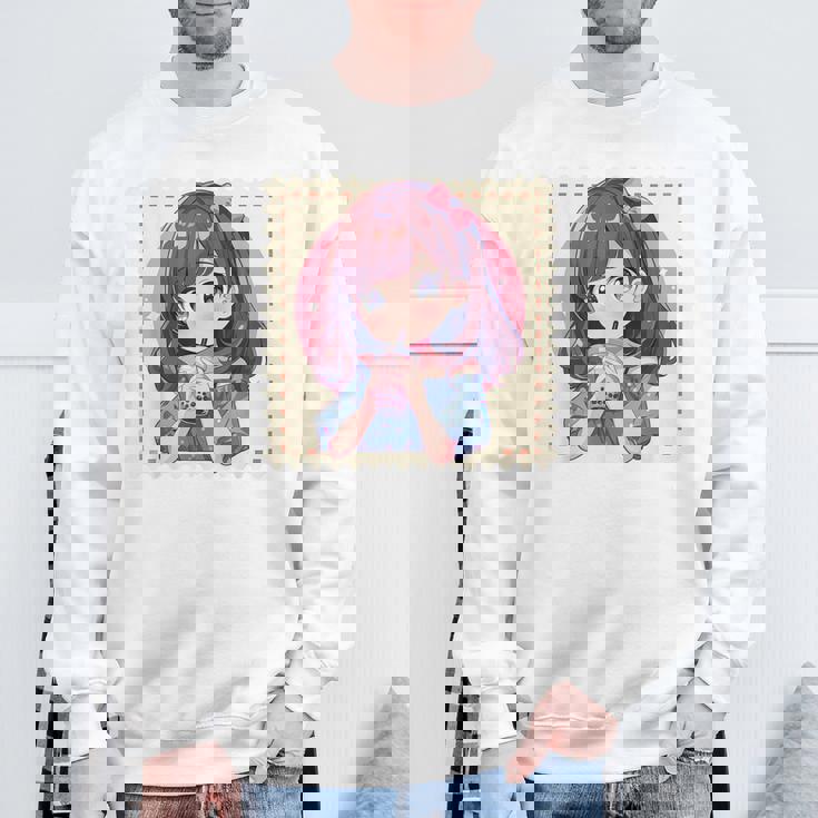 カワイイアニメ ちびガール バブルティー ボバミルク オタク スウェットシャツ 高齢者への贈り物