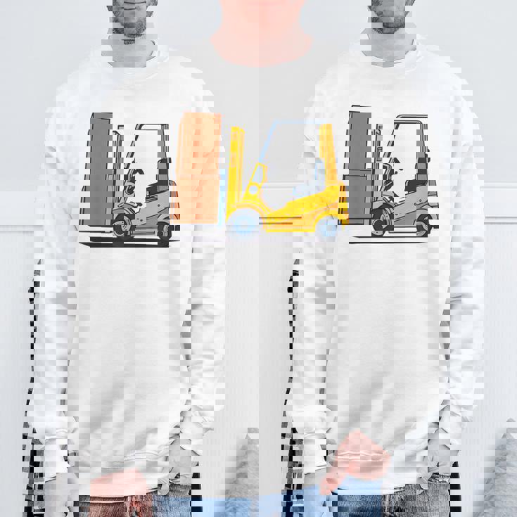 キッズ フォークリフト車両工事現場掘削機建設作業員 男の子 スウェットシャツ 高齢者への贈り物