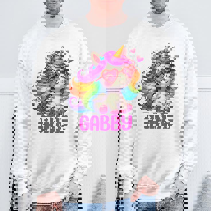 ギャビーユニコーン 名前入りデザイン スウェットシャツ 高齢者への贈り物