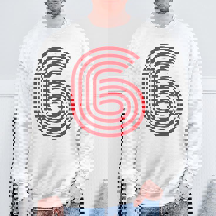 クールなレトロなレタリングジャージ、背番号6 6Eis スウェットシャツ 高齢者への贈り物