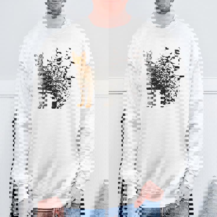 サーバルキャット 長袖tシャツ スウェットシャツ 高齢者への贈り物