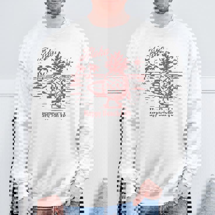 サーフィン パイナップル レトロ ビーチ ヤシの木 トロピカル 美学 スウェットシャツ 高齢者への贈り物