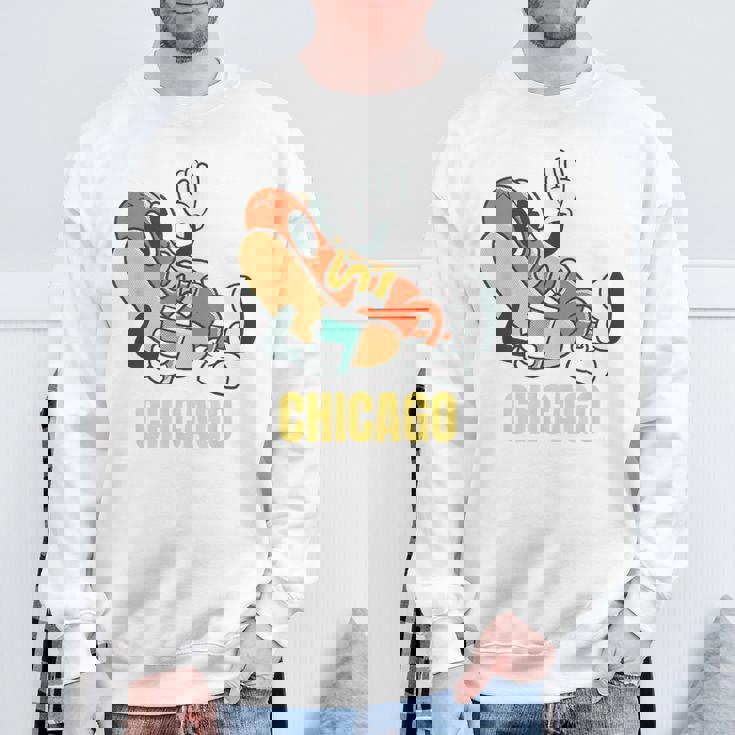 シカゴホットドッグ ストリートフード ホットドッグ マスタード付き スウェットシャツ 高齢者への贈り物