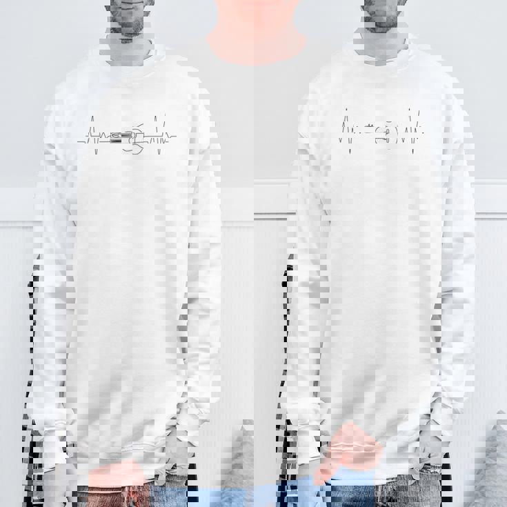 ジャズ、ソウル、クラシック音楽、ハートビートアコースティックギター スウェットシャツ 高齢者への贈り物