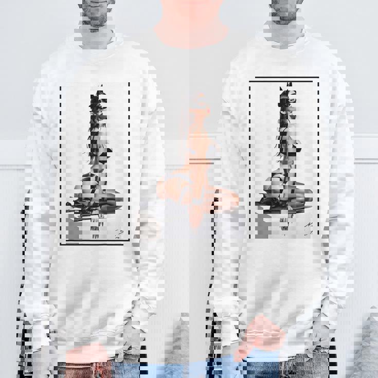 セクシーガールグラフィックtシャツ バッドキティ ピンナップ バックプリント スウェットシャツ 高齢者への贈り物