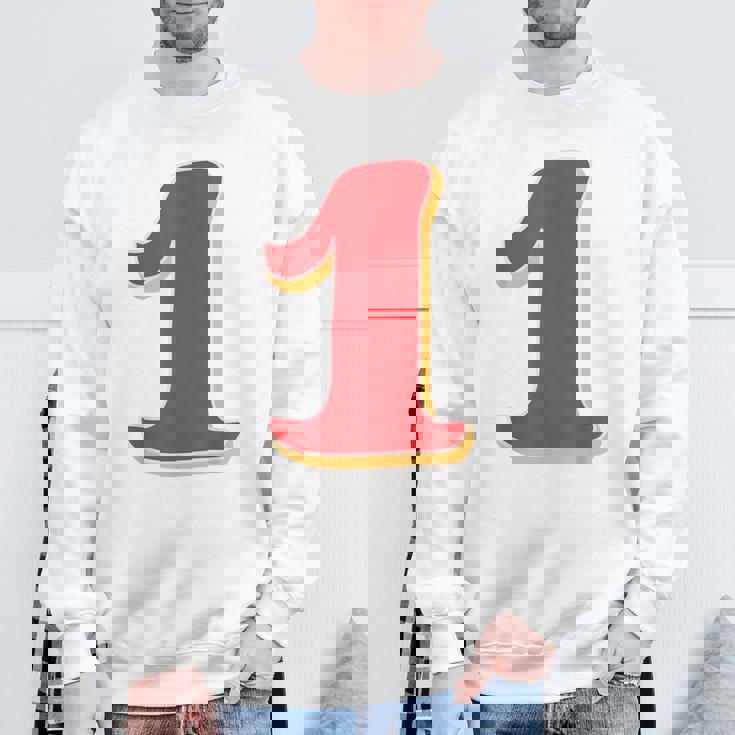 タイポグラフィ 第1番 数字 1 スウェットシャツ 高齢者への贈り物