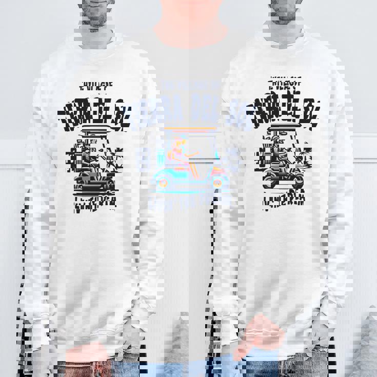 ティエラ・デル・ソルの村ゴルフカートデザイン。 長袖tシャツ スウェットシャツ 高齢者への贈り物