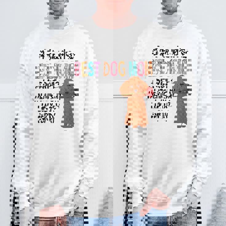 トイプードル最高の犬ママバレンタインデー面白い犬の恋人 長袖tシャツ スウェットシャツ 高齢者への贈り物