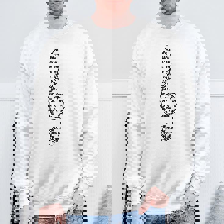 ト音記号 音楽記号 描画スケッチ スウェットシャツ 高齢者への贈り物