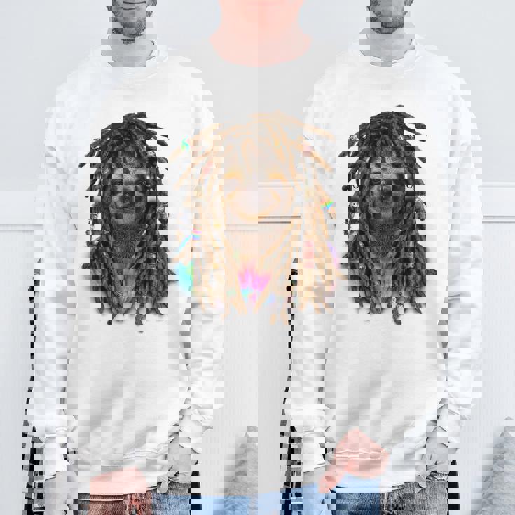 ドレッド ヒップホップ レゲエ 動物 ナマケモノ スウェットシャツ 高齢者への贈り物