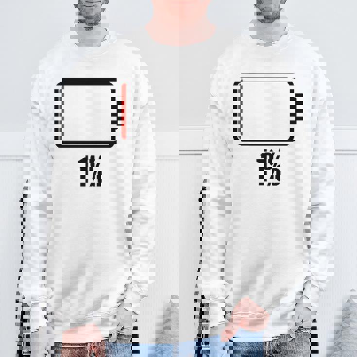 バッテリー1シャツ残り1バッテリーデッドシャツのバッテリー残量が少なくなりました。 スウェットシャツ 高齢者への贈り物