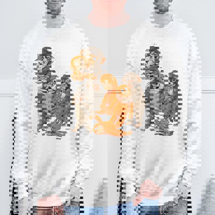 パンチ君 かわいい ポーズ 捨てられた ニホンザル モンキー パンチ スウェットシャツ 高齢者への贈り物