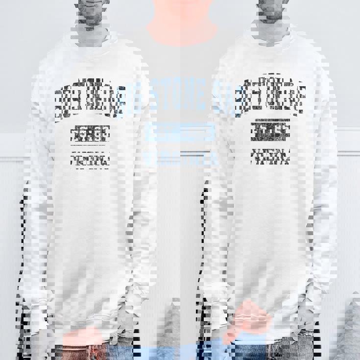 ビッグストーンギャップ バージニアva ヴィンテージ スポーツデザイン ネイビープリント スウェットシャツ 高齢者への贈り物