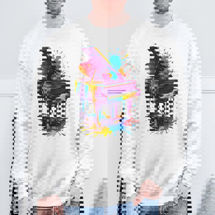 ピアノ ティー 楽器 ピアノ 長袖tシャツ スウェットシャツ 高齢者への贈り物