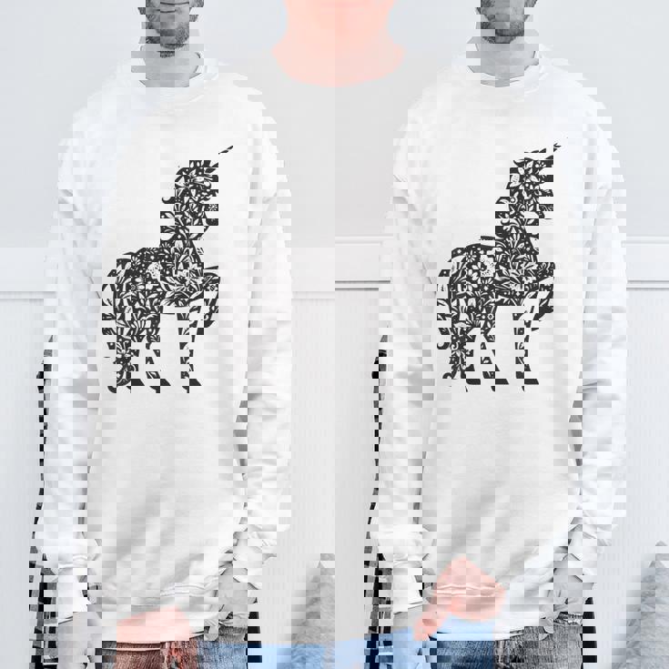 ファンタジーレインボーユニコーンホースファンunicornloverユニコーン スウェットシャツ 高齢者への贈り物