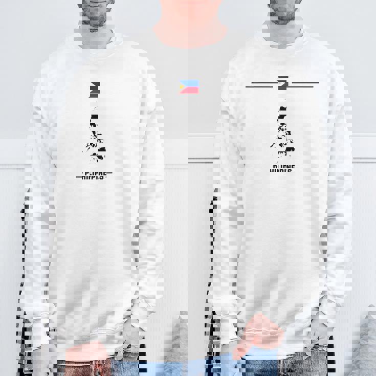 フィリピンの国旗、地図と国の名前 フィリピン スウェットシャツ 高齢者への贈り物