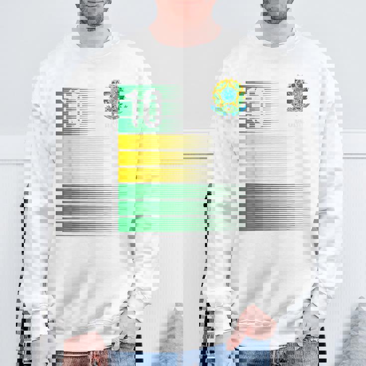 ブラジル国旗 10番 ブラジル サッカー メンズ レディース ボーイズ ガールズ キッズ スウェットシャツ 高齢者への贈り物