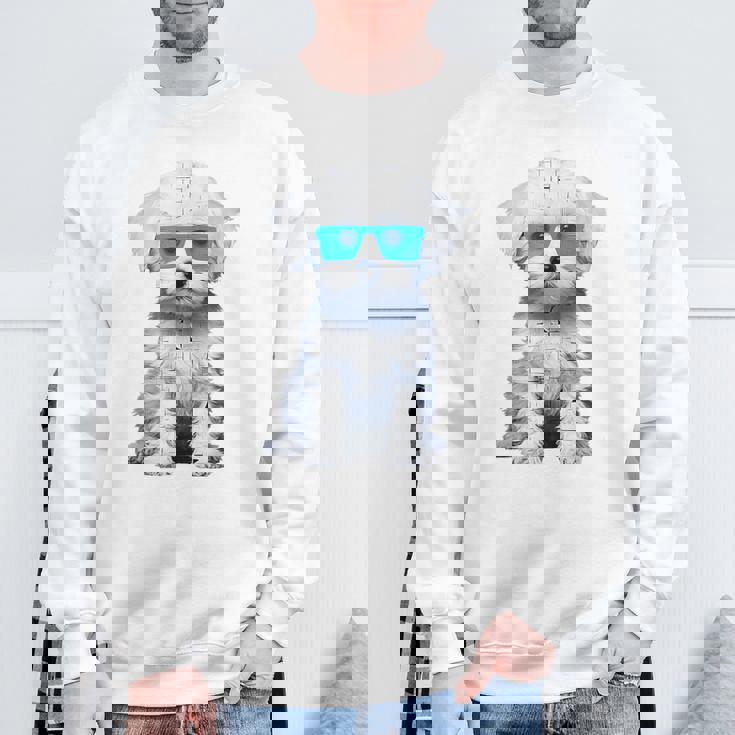 プードル 犬 幾何学的 キュート サングラス アニマル アート プードル スウェットシャツ 高齢者への贈り物