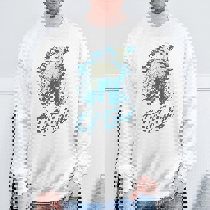 ラム オブ ゴッド キュート ヴィンテージ クリスチャン ラム デザイン 信仰 恋人 スウェットシャツ 高齢者への贈り物