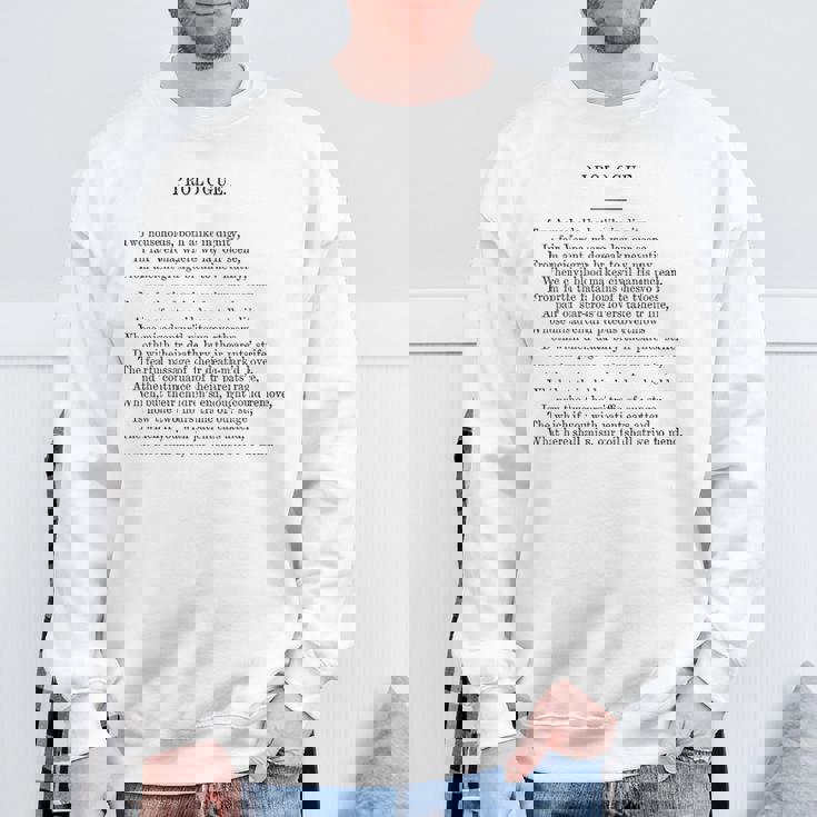 ロミオとジュリエットのプロローグ ウィリアム・シェイクスピア スウェットシャツ 高齢者への贈り物