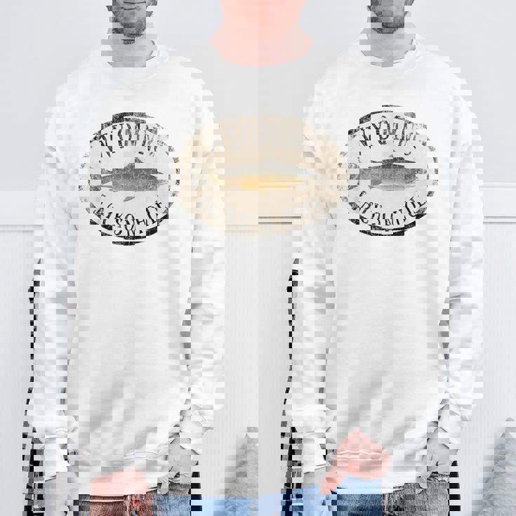 ワイオミング ジャクソン ホール トラウト 魚 フライフィッシング ビンテージ スウェットシャツ 高齢者への贈り物