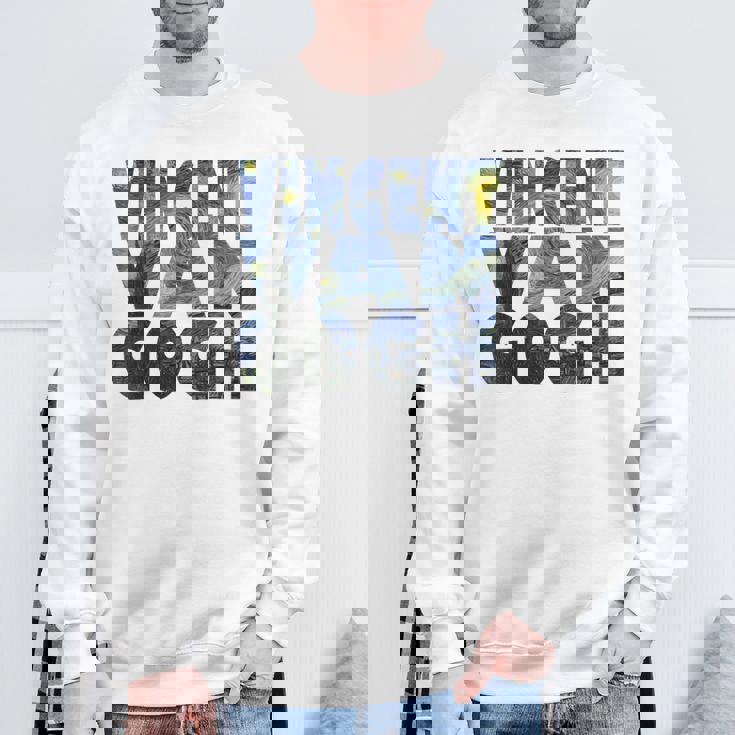 ヴィンセント・ヴァン・ゴッホ作「星月夜」 テキスト ミュージアムアート スウェットシャツ 高齢者への贈り物