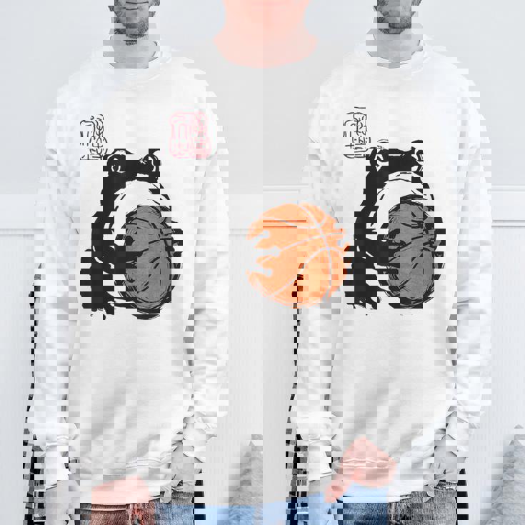 不機嫌そうなカエル 面白い バスケットボール アニメ 日本語 スウェットシャツ 高齢者への贈り物