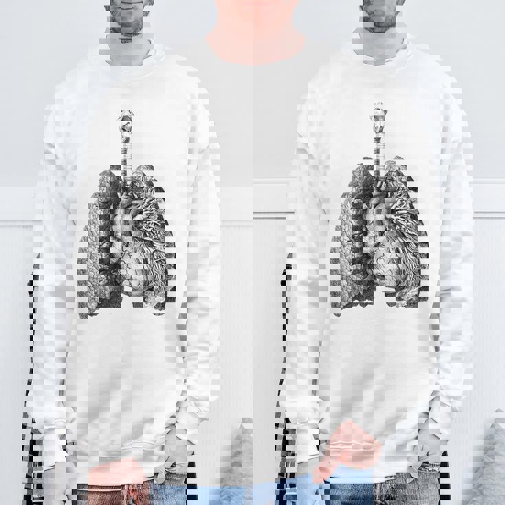 人間の心臓の肺 ビンテージ医療解剖学 解剖学的肺 スウェットシャツ 高齢者への贈り物