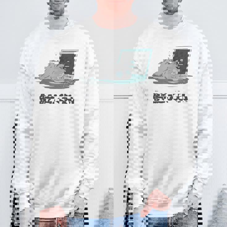 働きたくない 疲れた 寝ている ねこ ネコ 猫好き おもしろ ギャグ ネタ 動物好き 面白い 可愛い 猫 スウェットシャツ 高齢者への贈り物