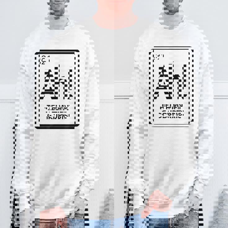 周期表 Ah 驚き元素 化学 科学 駄洒落。 スウェットシャツ 高齢者への贈り物