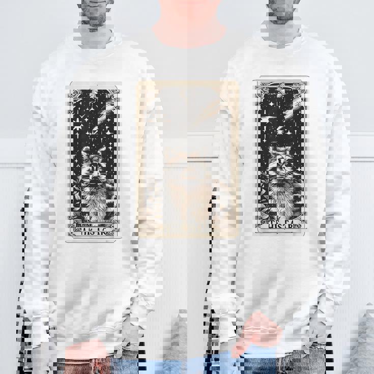 星のタロットカード アライグマ 占星術 神秘的なアライグマ スウェットシャツ 高齢者への贈り物