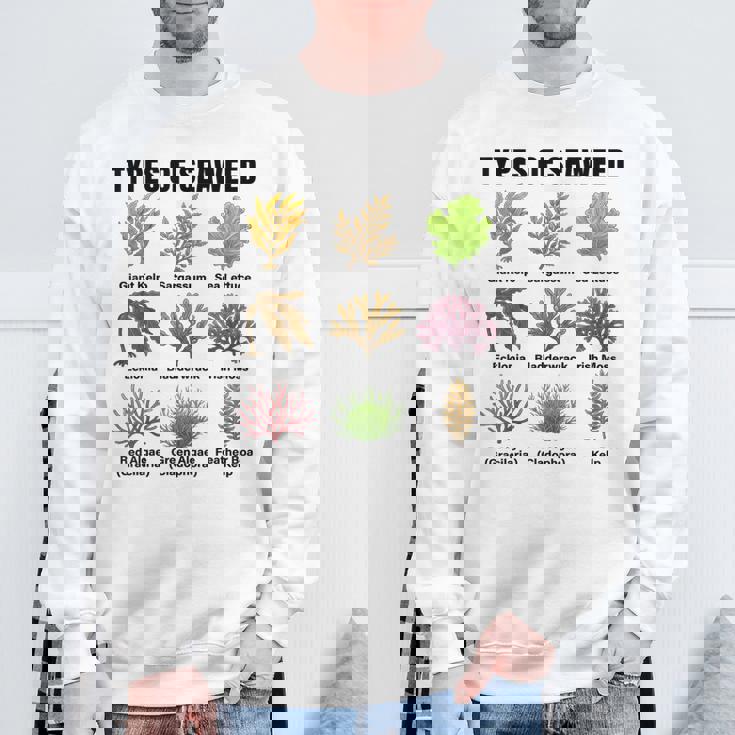 海藻の種類、海藻種チャート、海藻の種類 スウェットシャツ 高齢者への贈り物