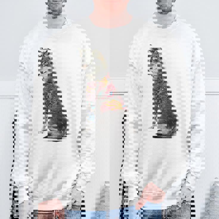 灰色オオカミ 伝統的な日本の龍の入れ墨 入泉 スウェットシャツ 高齢者への贈り物