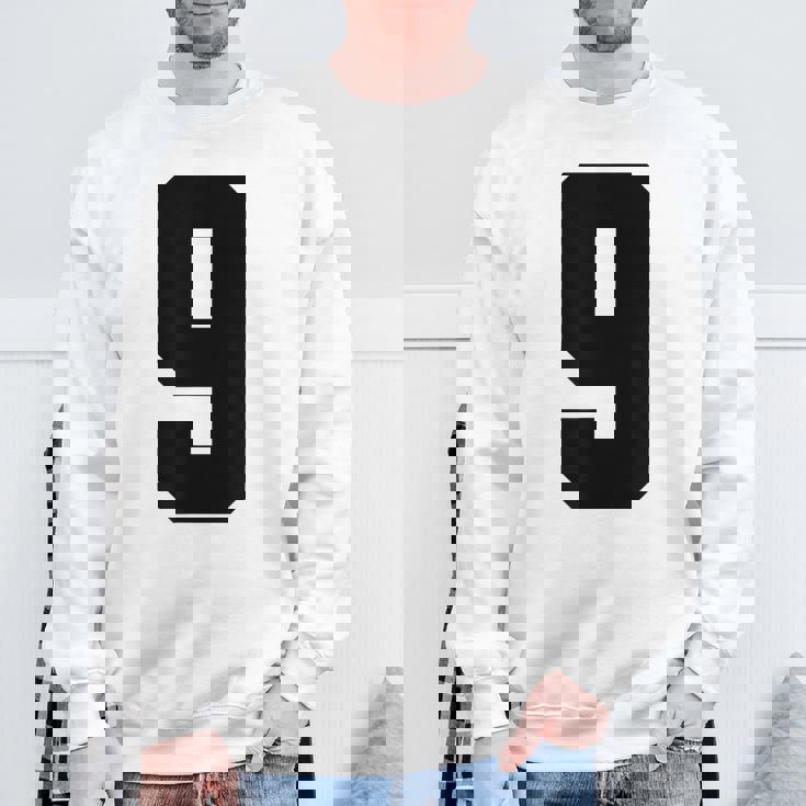 番号9 ナインスポーツジャージ 誕生日年齢 ラッキーナンバーブラック スウェットシャツ 高齢者への贈り物