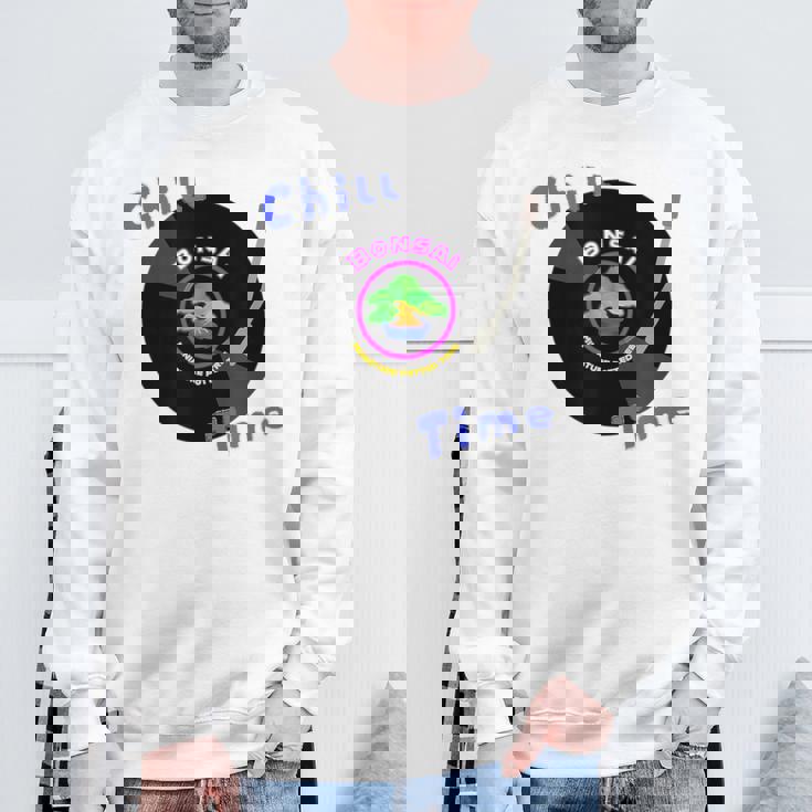 盆栽×レコード 静かに過ごすチル時間デザイン スウェットシャツ 高齢者への贈り物