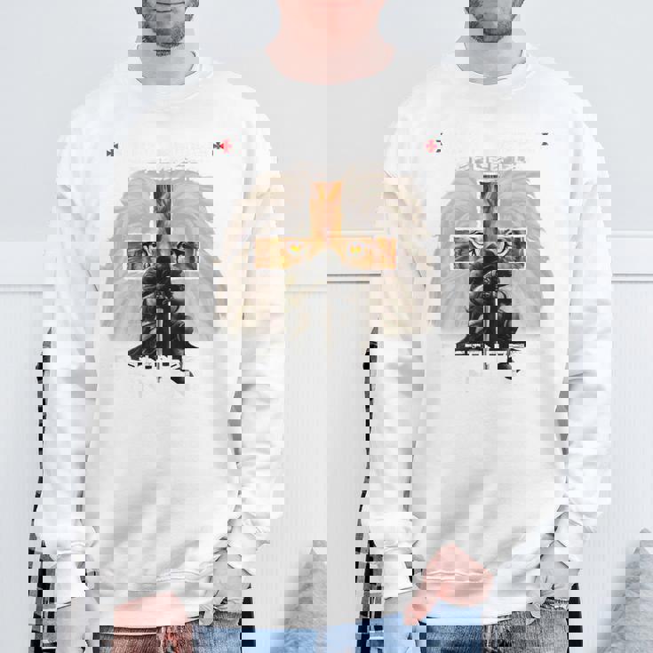 祈り 戦士 ライオン ユダ グラフィック クリスチャン クロスバック プリント スウェットシャツ 高齢者への贈り物