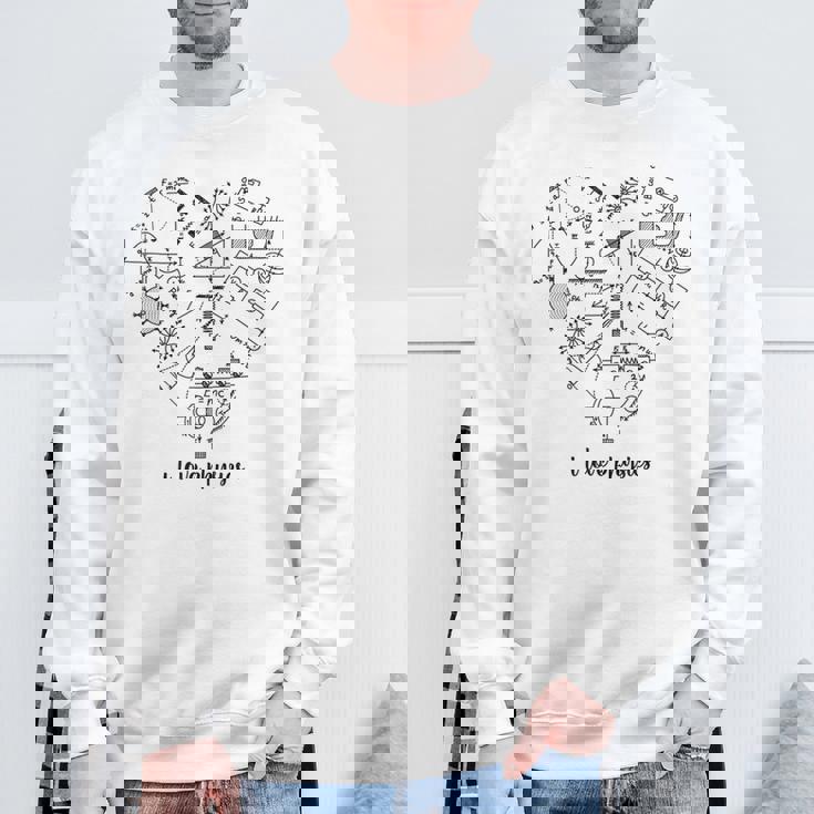 私は物理科学が大好きです数学グラフ数式方程式オタクオタク賢い学生教師 スウェットシャツ 高齢者への贈り物