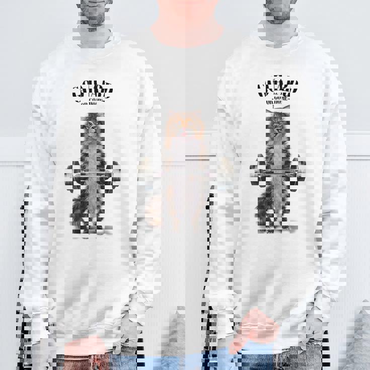 筋トレ ジム やる気がないなら家に帰れ トラ猫 ねこ スウェットシャツ 高齢者への贈り物